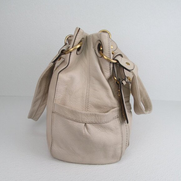 B. Makowsky Dakar Ivory Leather Shopper Tote Bag - Picture 11 of 11